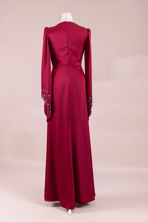 Sue Tesettür Abiye - FioraofDress - tesettur - abiye - BORDO - 38 - hijab - evening - dress