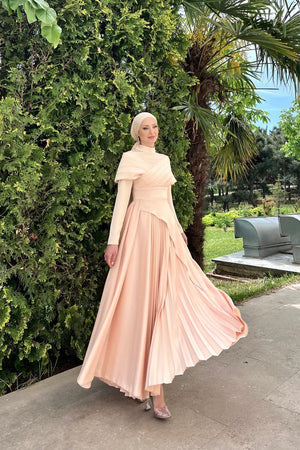Süeda Tesettür Abiye - FioraofDress - tesettur - abiye - 44 - Şampanya - hijab - evening - dress