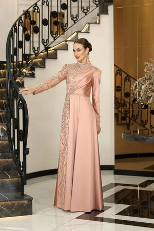 Sultan Tesettür Abiye - FioraofDress - tesettur - abiye - Bakır - 36 - hijab - evening - dress