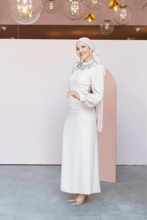 Taçmahal Tesettür Abiye - FioraofDress - tesettur - abiye - 46 - BEJ - hijab - evening - dress