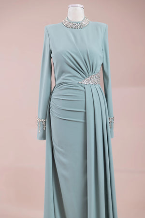 Tasha Tesettür Abiyesar - FioraofDress - tesettur - abiye - mint - 38 - hijab - evening - dress