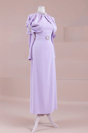 Tilu Tesettür Abiye - FioraofDress - tesettur - abiye - lila - 38 - hijab - evening - dress