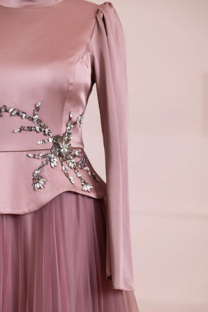 Tuéra Tesettür Abiye - FioraofDress - tesettur - abiye - rose - 36 - hijab - evening - dress