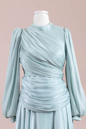 Vela Tesettür Abiye - FioraofDress - tesettur - abiye - mint yeşili - 38 - hijab - evening - dress