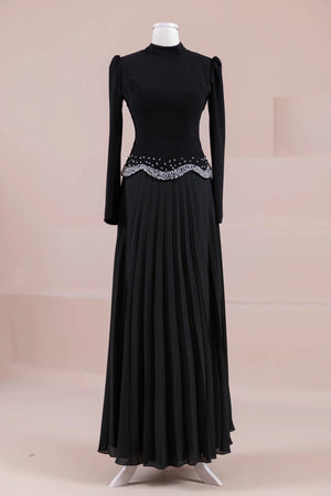 Velor Tesettur Abiye - FioraofDress - tesettur - abiye - Siyahh - 38 - hijab - evening - dress