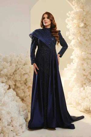 Violet Tesettür Abiye - FioraofDress - tesettur - abiye - lacivert - 38 - hijab - evening - dress