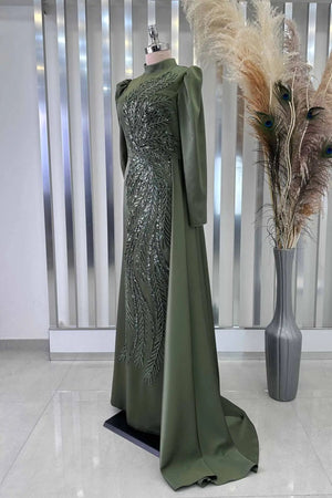 Yaprak Tesettür Abiye - FioraofDress - tesettur - abiye - HAKİ - 38 - hijab - evening - dress