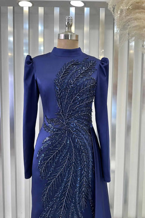 Yaprak Tesettür Abiye - FioraofDress - tesettur - abiye - LACİVERT - 38 - hijab - evening - dress