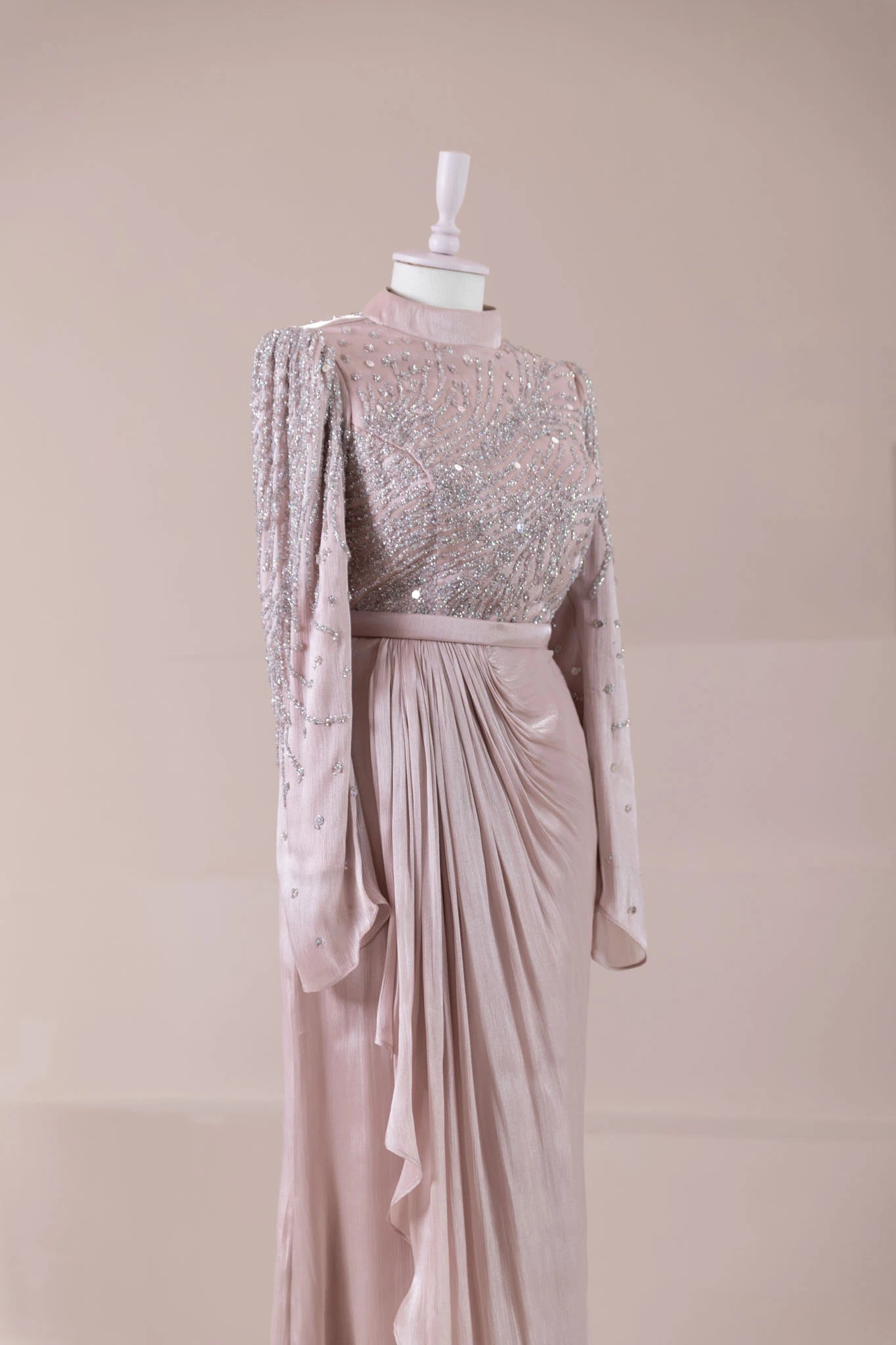 Ahenk Tesettür Abiye - FioraofDress - tesettur - abiye - Pudra - 38 - hijab - evening - dress