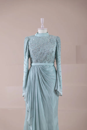 Ahenk Tesettür Abiye - FioraofDress - tesettur - abiye - mint - 38 - hijab - evening - dress
