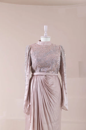 Ahenk Tesettür Abiye - FioraofDress - tesettur - abiye - Pudra - 38 - hijab - evening - dress