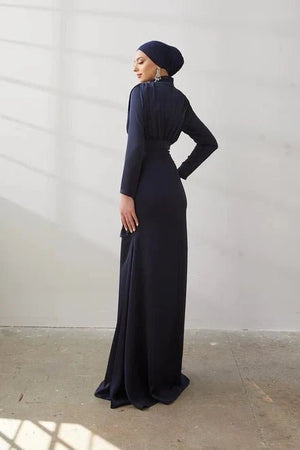 Ahla Tesettür Abiye - FioraofDress - tesettur - abiye - 42 - LACİVERT - hijab - evening - dress