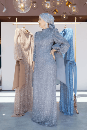 Alina Tesettür Abiye - FioraofDress - tesettur - abiye - 48 - antrasitt - hijab - evening - dress