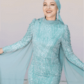Ambra Tesettür Abiye - FioraofDress - tesettur - abiye - 44 - mint - hijab - evening - dress