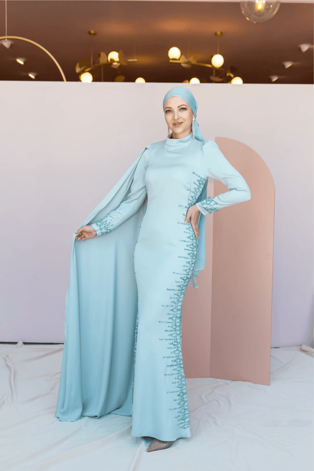 Anetta Tesettür Abiye - FioraofDress - tesettur - abiye - 46 - Su Yeşili - hijab - evening - dress