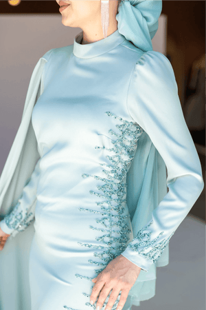 Anetta Tesettür Abiye - FioraofDress - tesettur - abiye - 46 - Su Yeşili - hijab - evening - dress