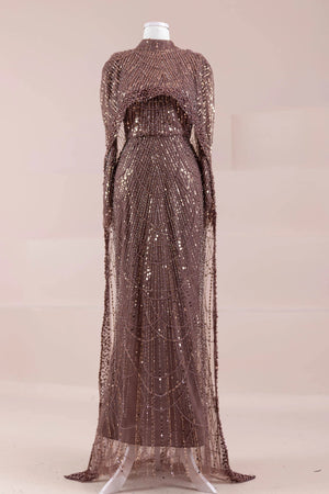 Arde Tesettür Abiye - FioraofDress - tesettur - abiye - Mocha - 38 - hijab - evening - dress