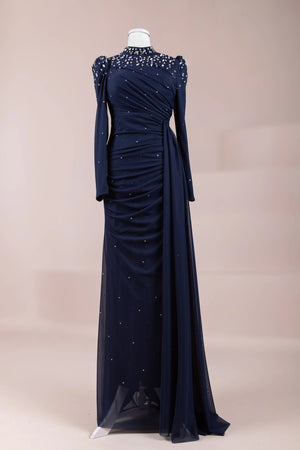 Aris Tesettür Abiye - FioraofDress - tesettur - abiye - lacivert - 38 - hijab - evening - dress