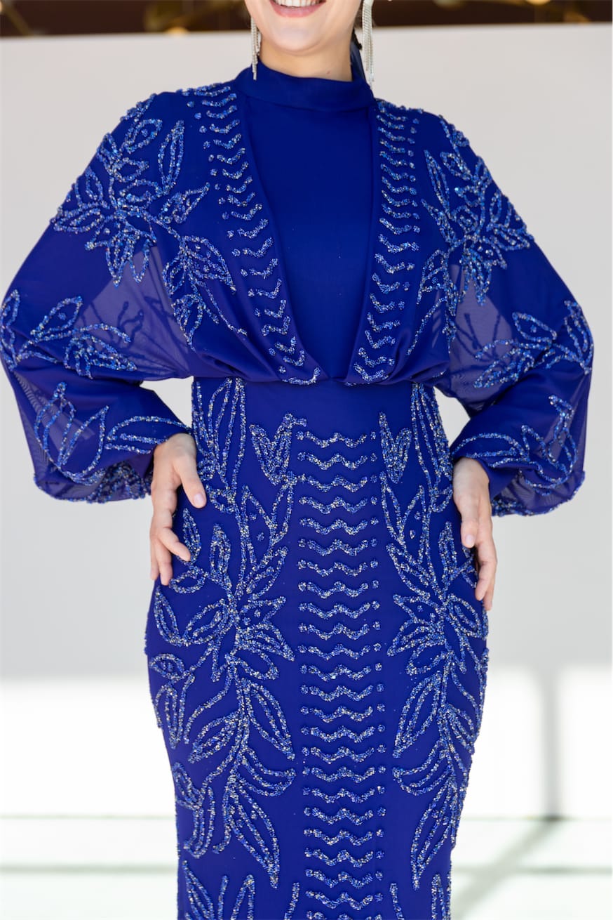 Asel Tesettür Abiye - FioraofDress - tesettur - abiye - SAX - 38 - hijab - evening - dress