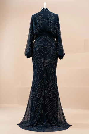 Asel Tesettür Abiye - FioraofDress - tesettur - abiye - LACİVERT - 38 - hijab - evening - dress