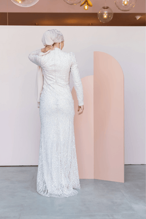 Asilen Tesettür Abiye - FioraofDress - tesettur - abiye - 44 - Taş - hijab - evening - dress