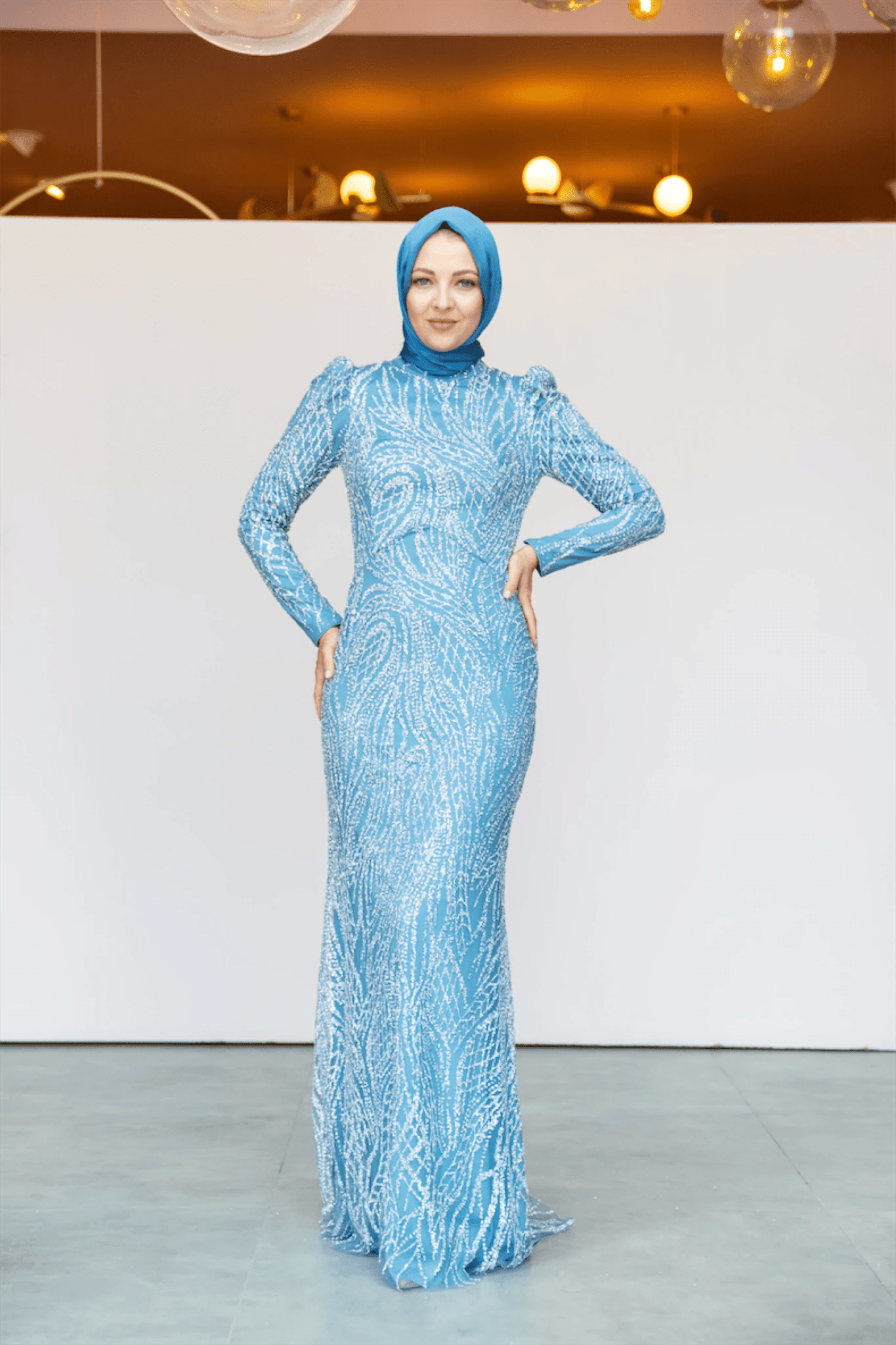 Asilen Tesettür Abiye - FioraofDress - tesettur - abiye - 44 - Mavii - hijab - evening - dress