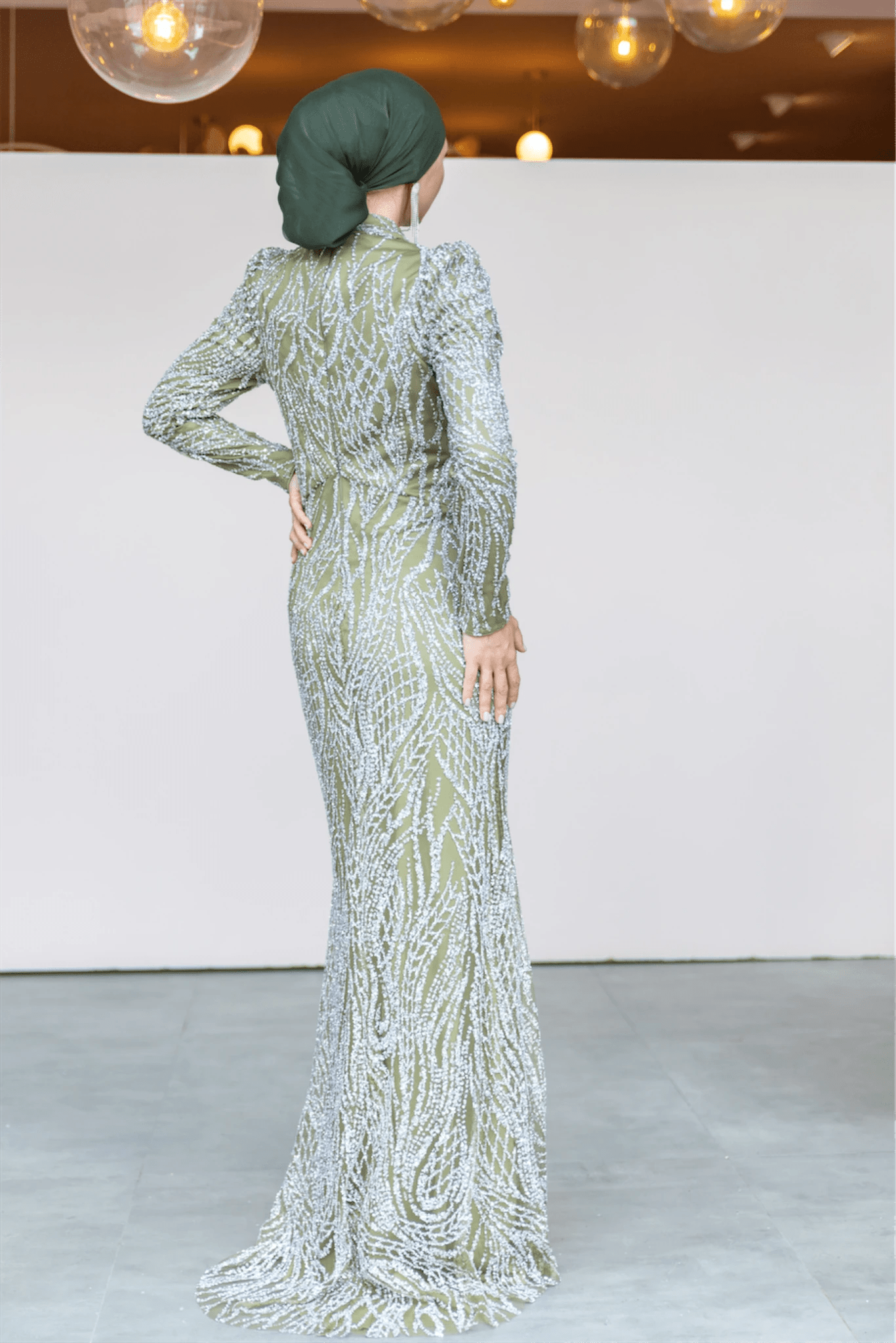 Asilen Tesettür Abiye - FioraofDress - tesettur - abiye - 44 - Yağı Yeşil - hijab - evening - dress