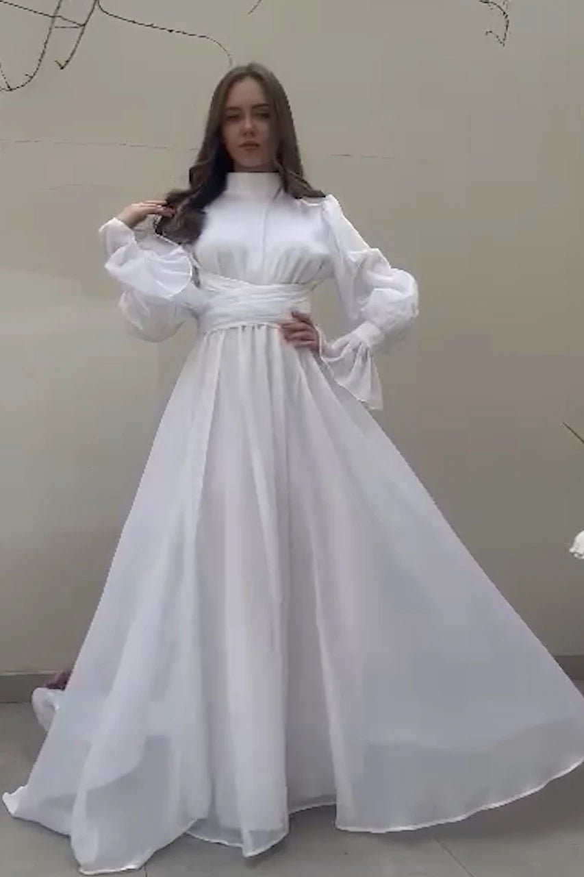 Aurora Tesettür Abiye - FioraofDress - tesettur - abiye - Beyaz - 36 - hijab - evening - dress