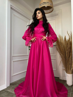 Aurora Tesettür Abiye - FioraofDress - tesettur - abiye - FUŞYA - 36 - hijab - evening - dress