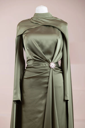 Ayza Tesettür Abiye - FioraofDress - tesettur - abiye - haki - 38 - hijab - evening - dress