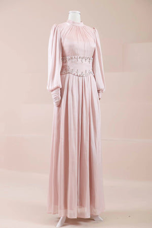 Belora Tesettür Abiye - FioraofDress - tesettur - abiye - Pudra - 38 - hijab - evening - dress