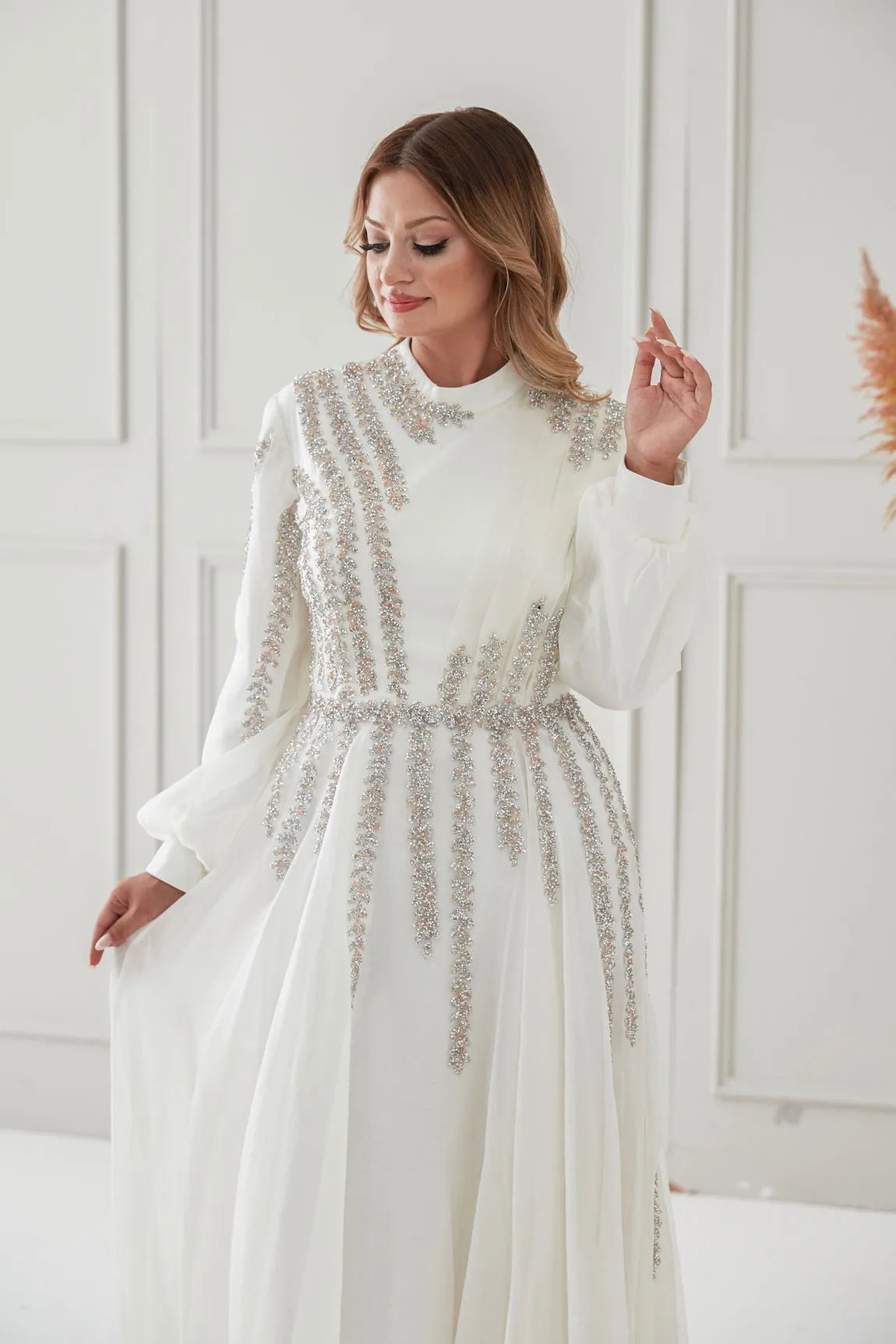 Çağla Tesettür Abiye - FioraofDress - tesettur - abiye - Ekru - 38 - hijab - evening - dress