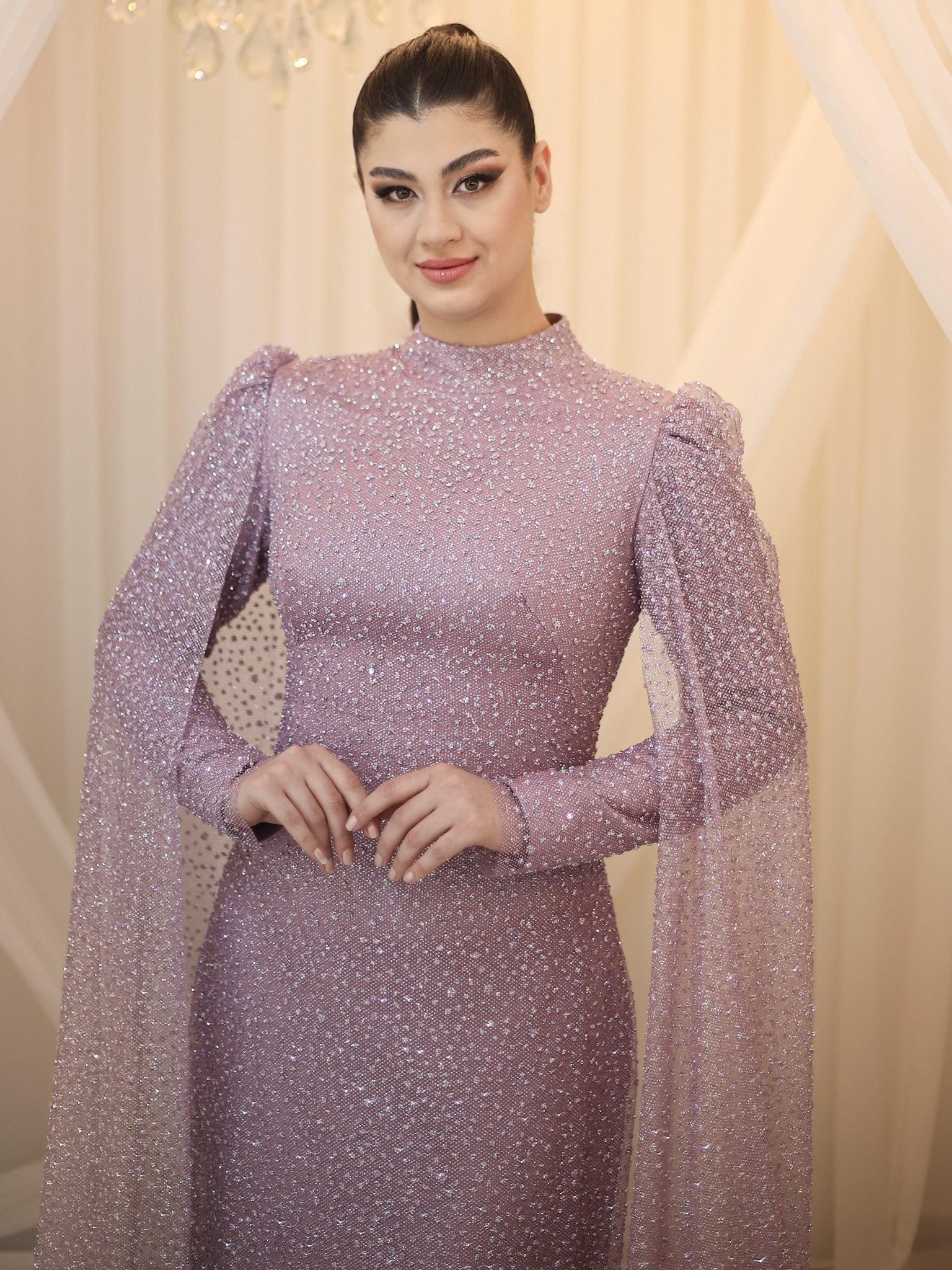 Camelia Tesettür Abiye - FioraofDress - tesettur - abiye - 48 - Pudra - hijab - evening - dress