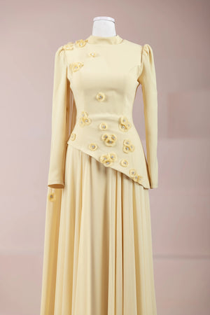 Çeliva Tesettür Abiye - FioraofDress - tesettur - abiye - Safran - 40 - hijab - evening - dress