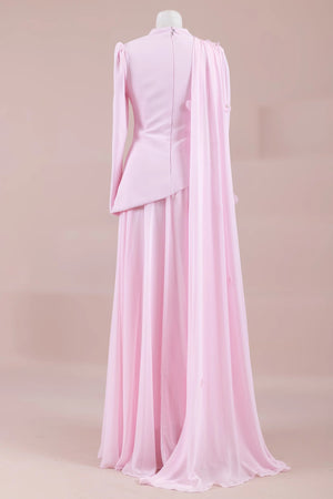 Çeliva Tesettür Abiye - FioraofDress - tesettur - abiye - PEMBE - 38 - hijab - evening - dress