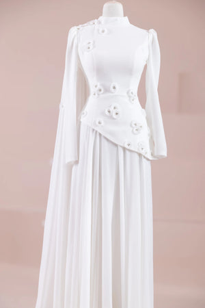 Çeliva Tesettür Abiye - FioraofDress - tesettur - abiye - Beyaz - 38 - hijab - evening - dress