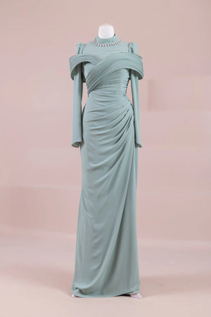 Charm Tesettür Abiye - FioraofDress - tesettur - abiye - mint - 36 - hijab - evening - dress