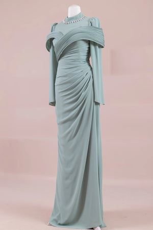 Charm Tesettür Abiye - FioraofDress - tesettur - abiye - mint - 36 - hijab - evening - dress