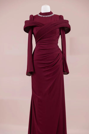 Charm Tesettür Abiye - FioraofDress - tesettur - abiye - BORDO - 36 - hijab - evening - dress
