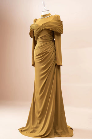 Charm Tesettür Abiye - FioraofDress - tesettur - abiye - Hardal - 36 - hijab - evening - dress