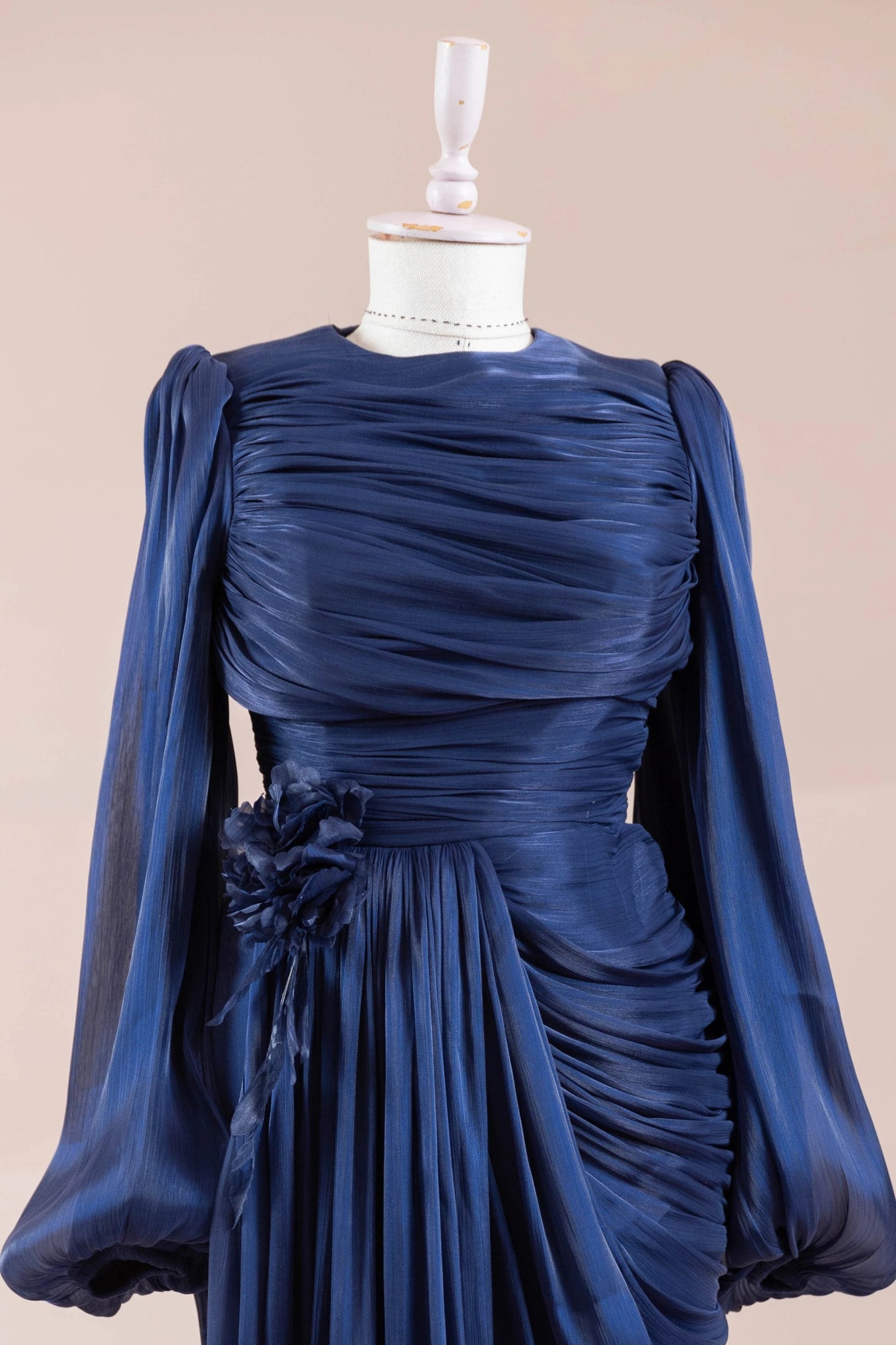 Çiçekli Lotus Tesettür Abiye - FioraofDress - tesettur - abiye - lacivert - 38 - hijab - evening - dress