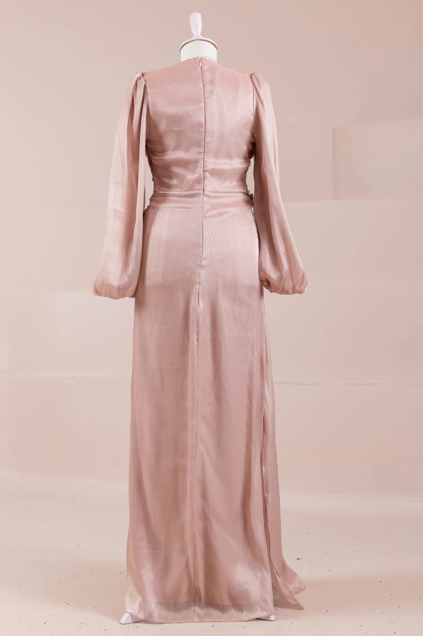 Çiçekli Lotus Tesettür Abiye - FioraofDress - tesettur - abiye - Somon - 38 - hijab - evening - dress