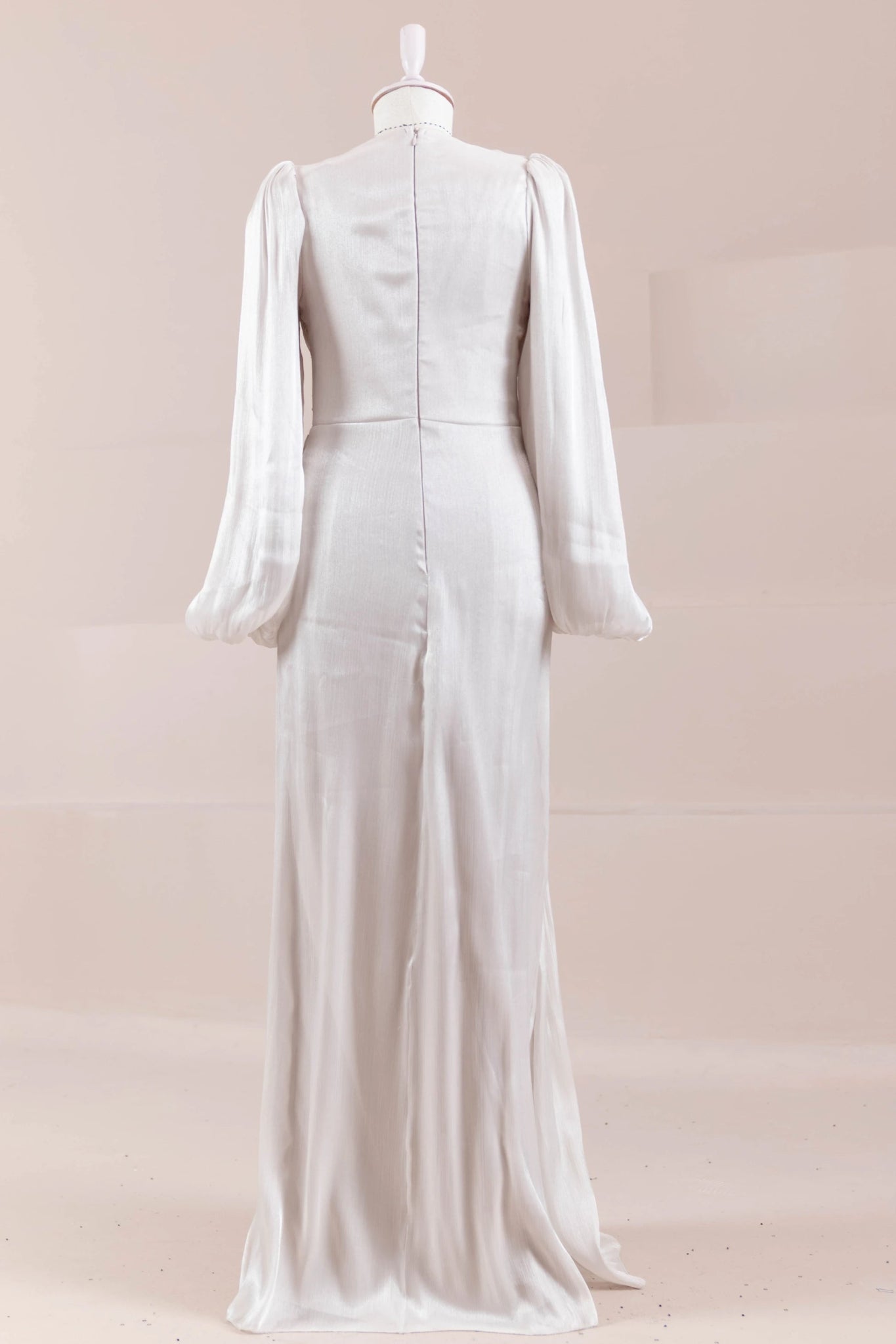 Çiçekli Lotus Tesettür Abiye - FioraofDress - tesettur - abiye - BEJ - 38 - hijab - evening - dress