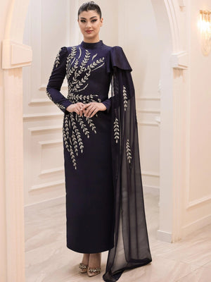 Cindy Tesettür Abiye - FioraofDress - tesettur - abiye - 48 - lacivert - hijab - evening - dress