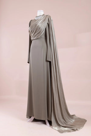 Daisy Tesettür Abiye - FioraofDress - tesettur - abiye - haki - 36 - hijab - evening - dress