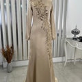 Deniz Balık Etek Tesettür Abiye Gold - FioraofDress - tesettur - abiye - 48 - hijab - evening - dress