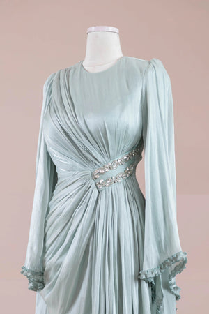 Dera Tesettür Abiye - FioraofDress - tesettur - abiye - mint yeşili - 38 - hijab - evening - dress