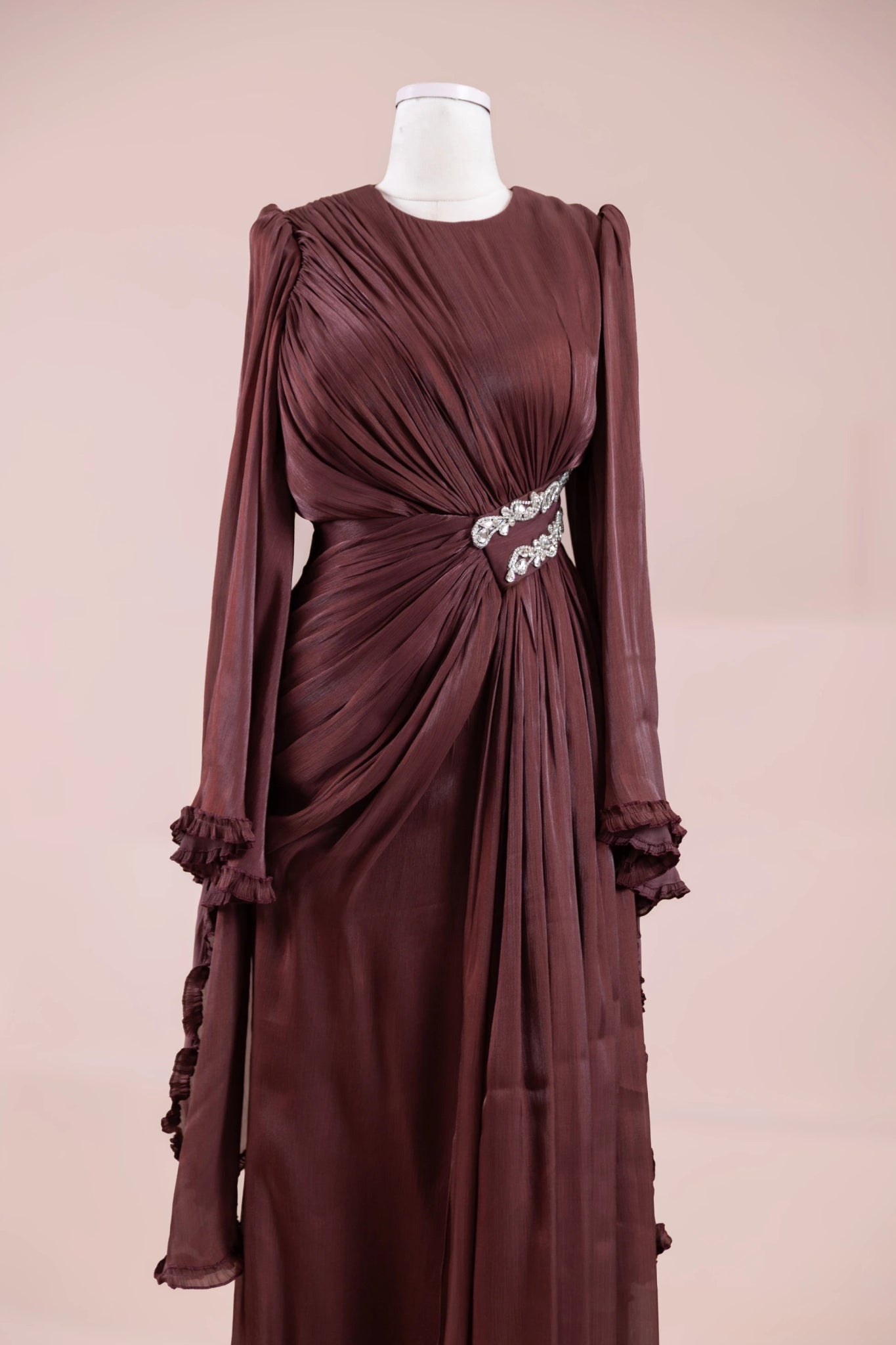 Dera Tesettür Abiye - FioraofDress - tesettur - abiye - bery burgundy - 38 - hijab - evening - dress