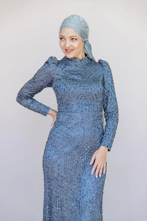 Diamont Tesettur Abiye - FioraofDress - tesettur - abiye - antrasitt - 36 - hijab - evening - dress