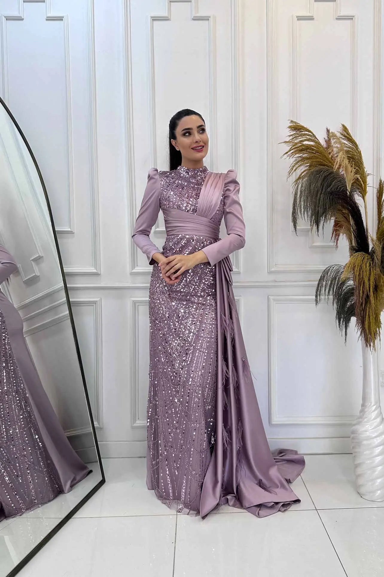 Dicle Tesettür Abiye - FioraofDress - tesettur - abiye - 48 - Pudra - hijab - evening - dress